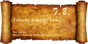 Tokody Boglárka névjegykártya